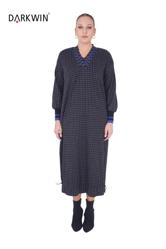 B2144 DARKWIN ELBİSE SAKS - Thumbnail