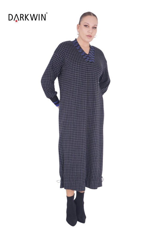 B2144 DARKWIN ELBİSE SAKS - Thumbnail