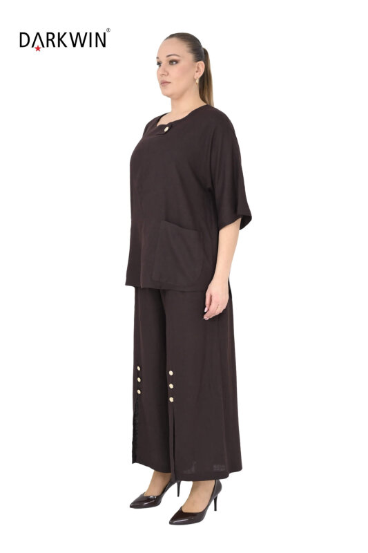 B2573 DARKWIN BLUZ-PANTOLON KAHVE - DARKWIN (1)