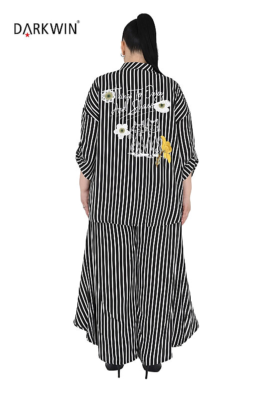 B2676 DARKWIN BLUZ-PANTOLON SIYAH-KEMIK - 3