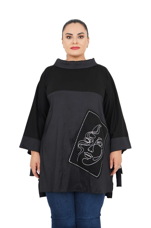 DARKWIN - B2806 DARKWIN TUNİK SIYAH