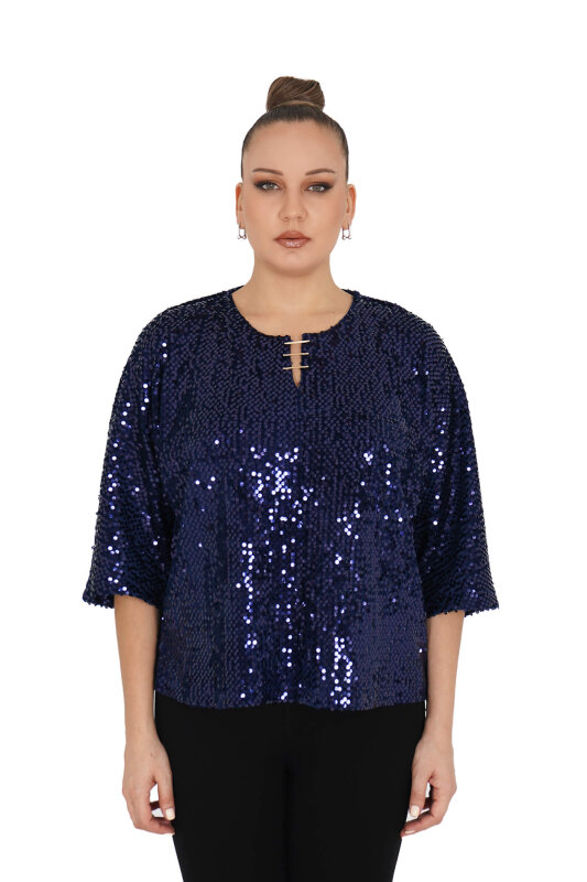 B2916 DARKWIN BLUZ LACIVERT - DARKWIN