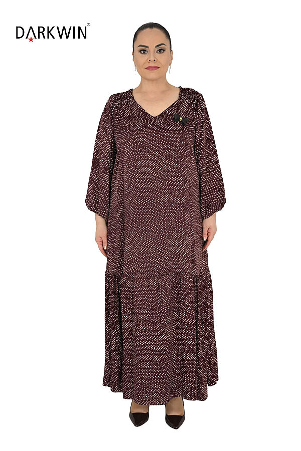 B3469 DARKWIN ELBİSE BORDO - 1
