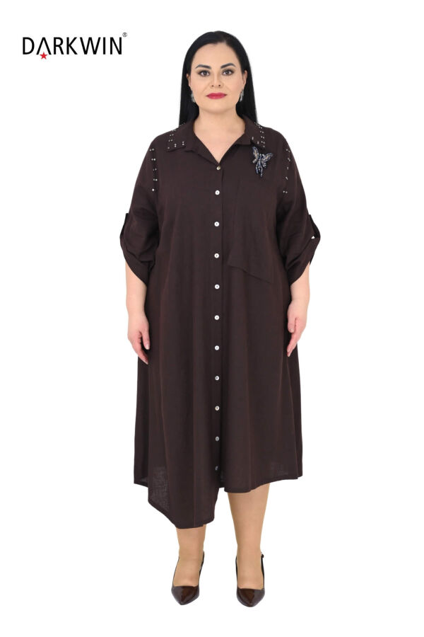 B3539 DARKWIN ELBİSE K.KAHVE - 1