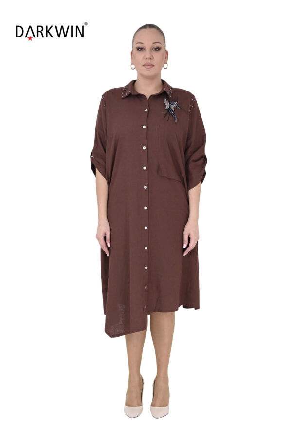 B3539 DARKWIN ELBİSE KAHVE - 1