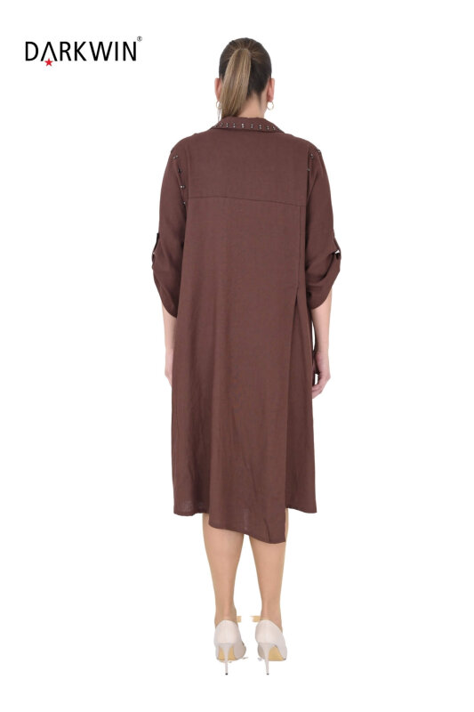 B3539 DARKWIN ELBİSE KAHVE - 3