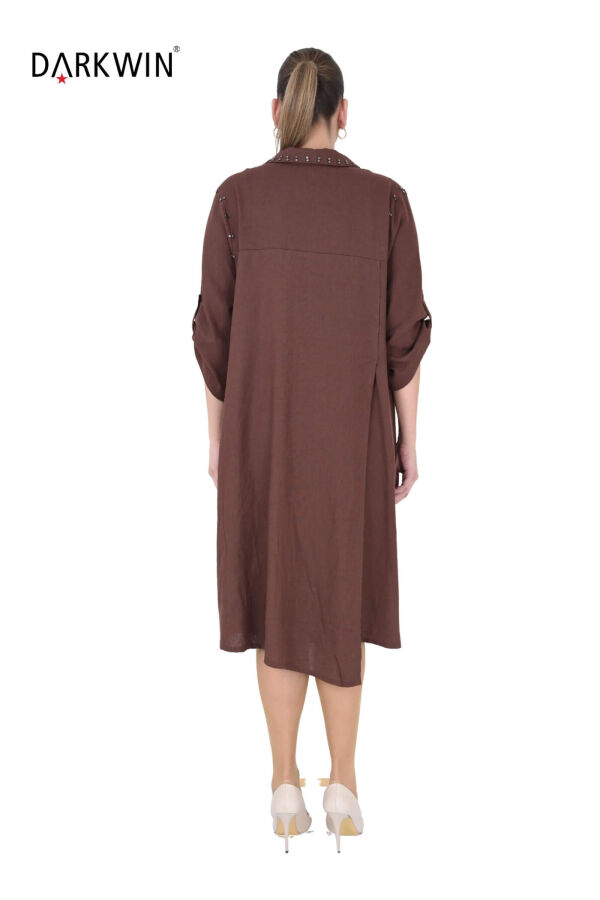 B3539 DARKWIN ELBİSE KAHVE - 3