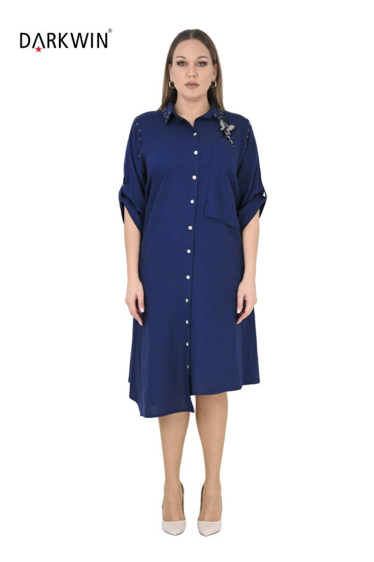 B3539 DARKWIN ELBİSE LACIVERT - DARKWIN