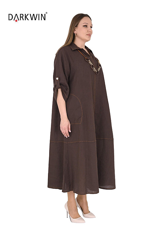 B3545 DARKWIN ELBİSE KAHVE - DARKWIN (1)