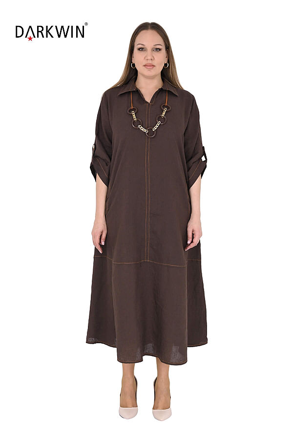 B3545 DARKWIN ELBİSE KAHVE - 1