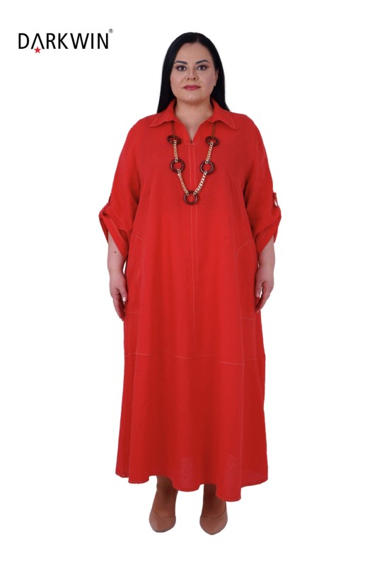 B3545 DARKWIN ELBİSE KIRMIZI