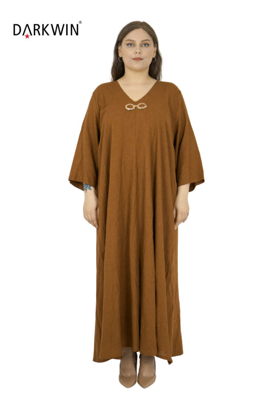 B3561 DARKWIN ELBİSE ACIK KAHVE - DARKWIN