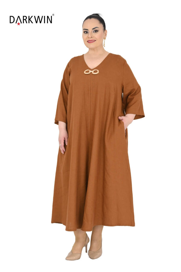 B3561 DARKWIN ELBİSE ACIK KAHVE - 7