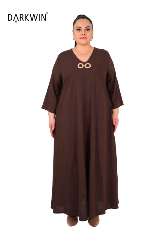 B3561 DARKWIN ELBİSE KAHVE