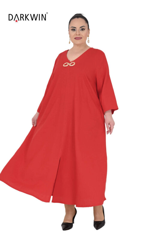B3561 DARKWIN ELBİSE KIRMIZI - 4