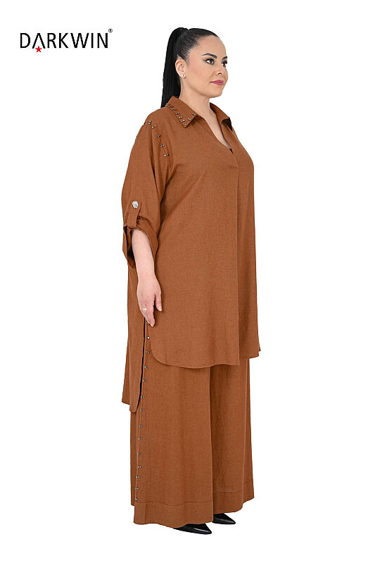 B3580 DARKWIN BLUZ-PANTOLON ACIK KAHVE - DARKWIN (1)
