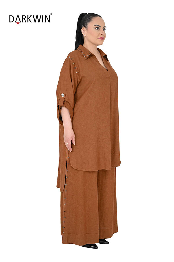 B3580 DARKWIN BLUZ-PANTOLON ACIK KAHVE - 2