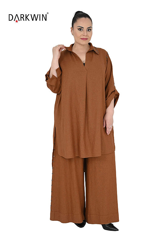 B3580 DARKWIN BLUZ-PANTOLON ACIK KAHVE - 4