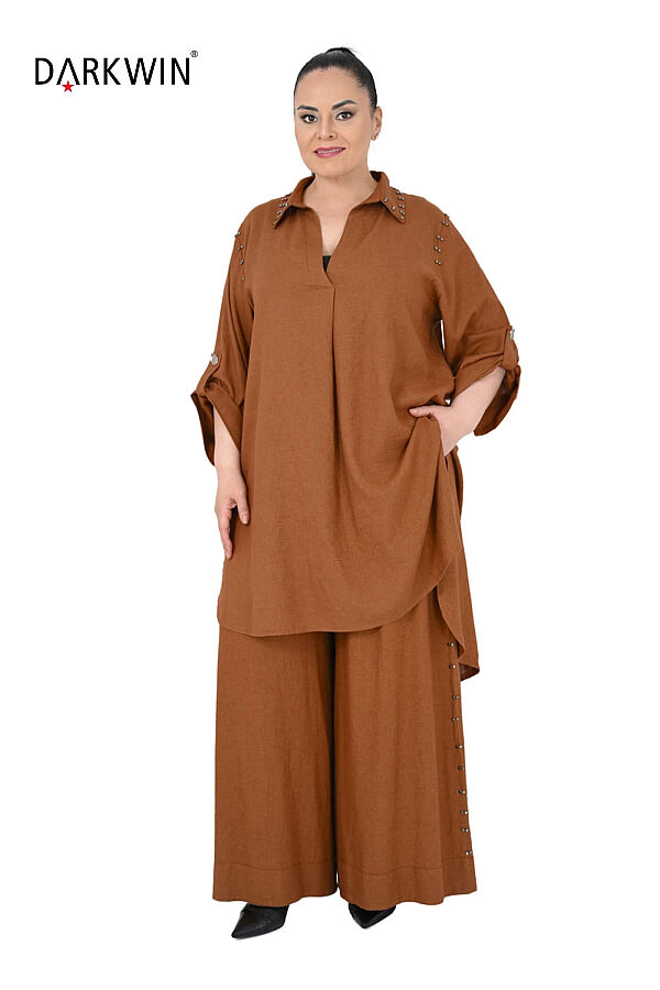 B3580 DARKWIN BLUZ-PANTOLON ACIK KAHVE - 5