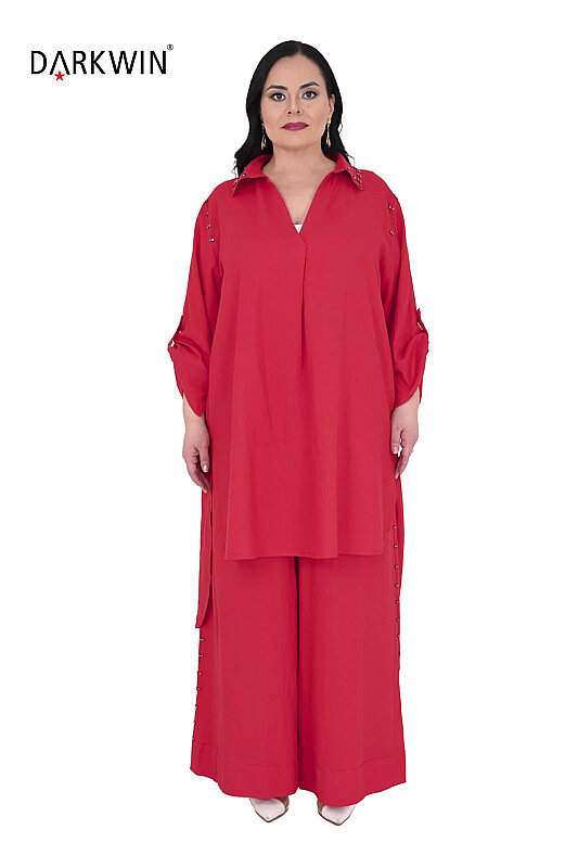 B3580 DARKWIN BLUZ-PANTOLON KIRMIZI - DARKWIN