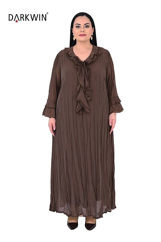 B3584 DARKWIN ELBİSE KAHVE - 1