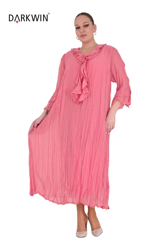 B3584 DARKWIN ELBİSE MERCAN - 4