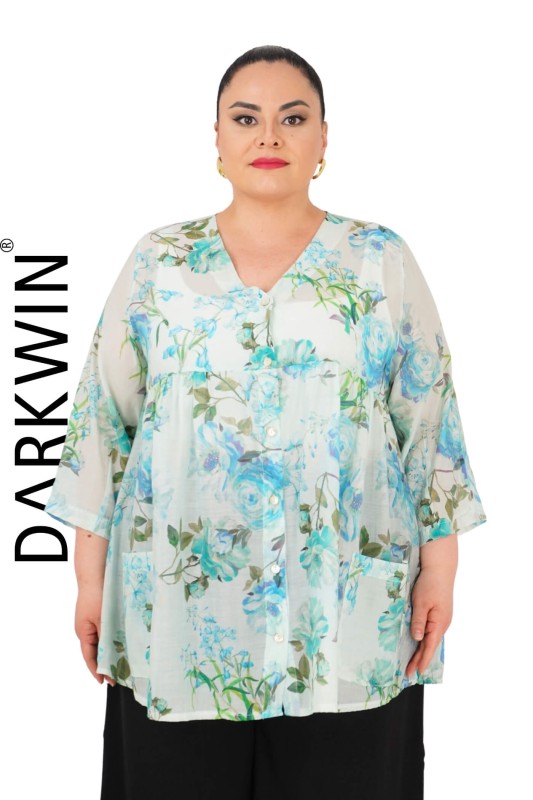 B3676 DARKWIN GÖMLEK MAVI - Thumbnail