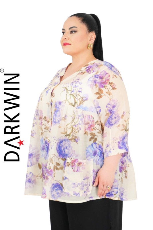 B3676 DARKWIN GÖMLEK MOR - Thumbnail