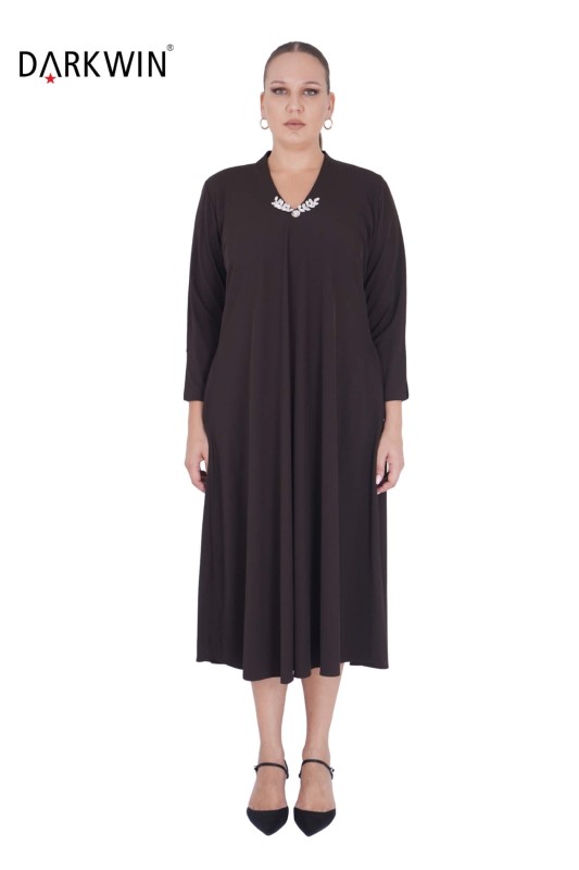DARKWIN - B3720 DARKWIN ELBİSE KAHVE