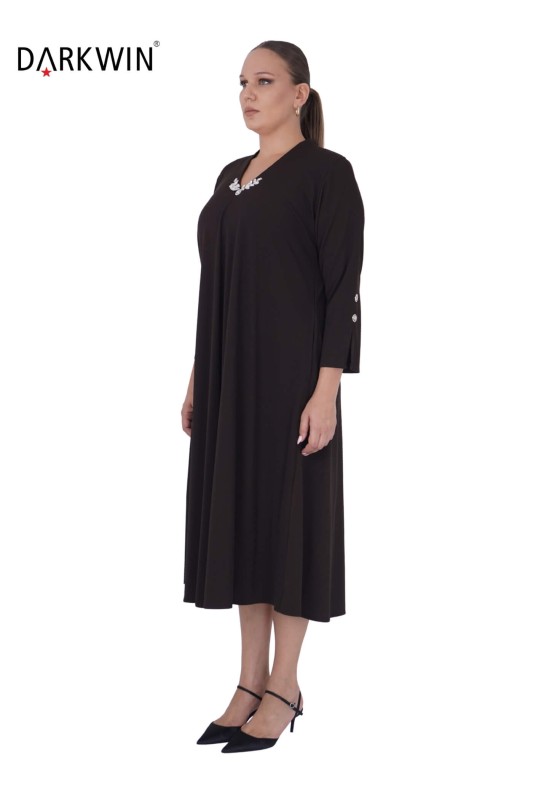 DARKWIN - B3720 DARKWIN ELBİSE KAHVE (1)