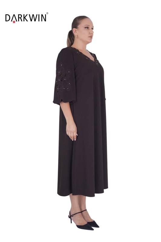 DARKWIN - B3726 DARKWIN ELBİSE KAHVE (1)