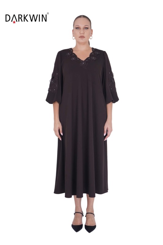 B3726 DARKWIN ELBİSE KAHVE - Thumbnail