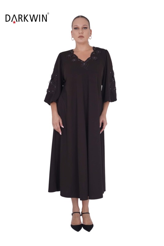 B3726 DARKWIN ELBİSE KAHVE - Thumbnail