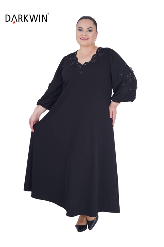 B3726 DARKWIN ELBİSE SIYAH - Thumbnail