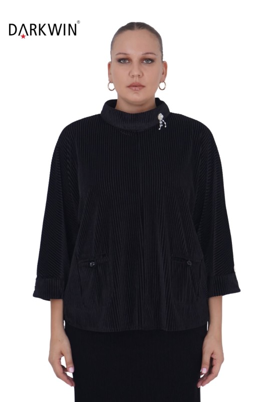 DARKWIN - B3759 DARKWIN BLUZ SIYAH DARKWIN - B3759 DARKWIN BLUZ SIYAH