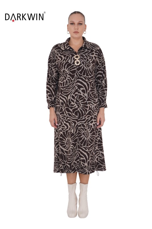 DARKWIN - B3765 DARKWIN ELBİSE KAHVE