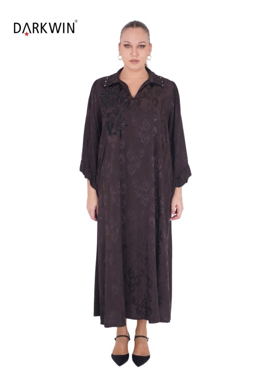 B3795 DARKWIN ELBİSE KAHVE - Darkwin