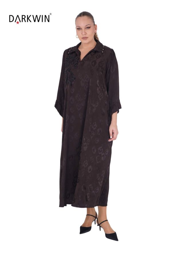 B3795 DARKWIN ELBİSE KAHVE - 3