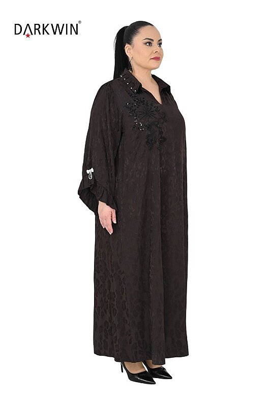 B3795 DARKWIN ELBİSE KAHVE - 5