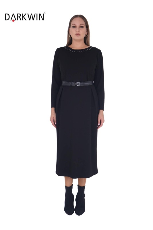 DARKWIN - B3804 DARKWIN ELBİSE SIYAH