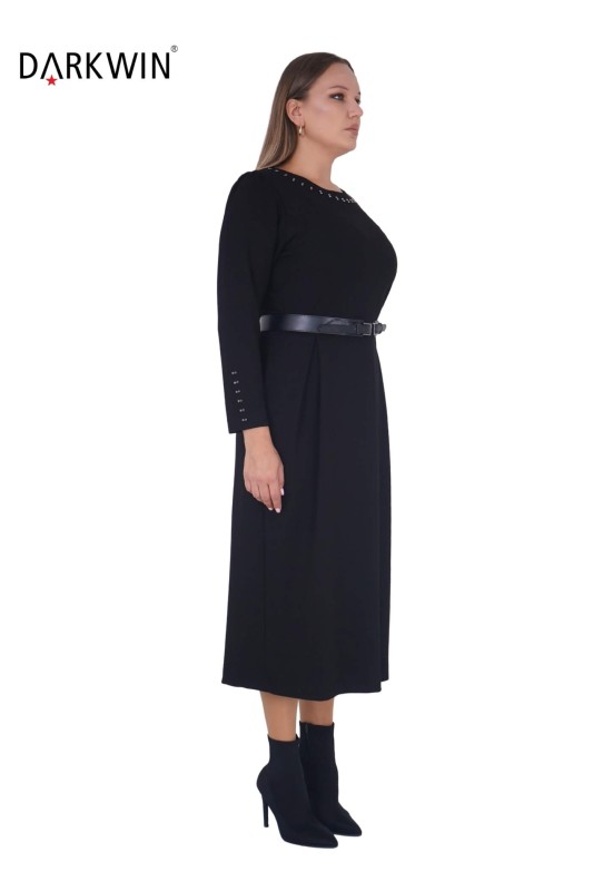 DARKWIN - B3804 DARKWIN ELBİSE SIYAH (1)