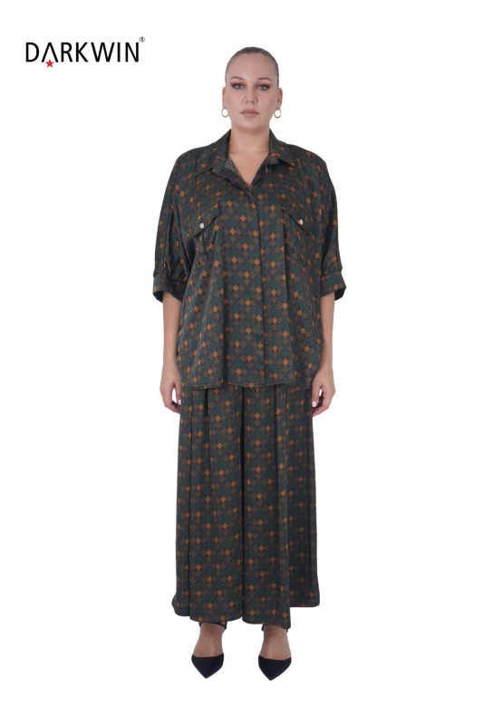 DARKWIN - B3808 DARKWIN GÖMLEK-PANTOLON DESENLI