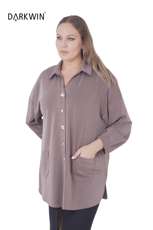 B3810 DARKWIN GÖMLEK KAHVE - Thumbnail