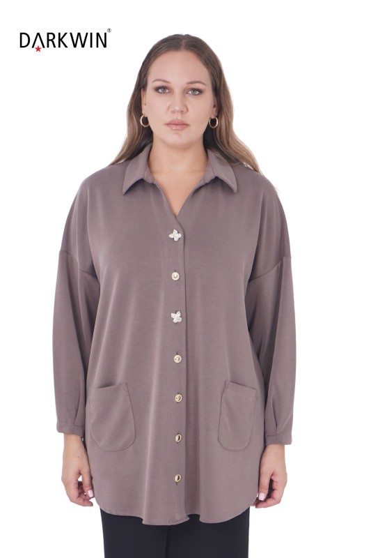 Darkwin - B3810 DARKWIN GÖMLEK KAHVE