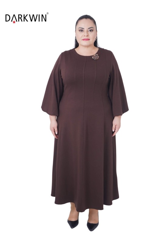 B3817 DARKWIN ELBİSE KAHVE - Thumbnail