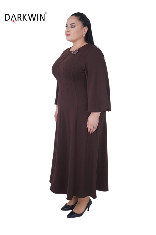 B3817 DARKWIN ELBİSE KAHVE - Thumbnail