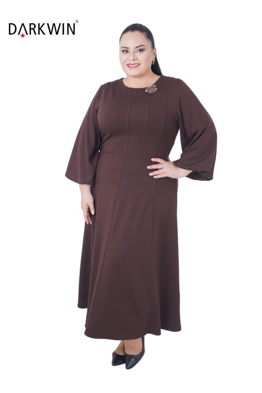 B3817 DARKWIN ELBİSE KAHVE - Thumbnail