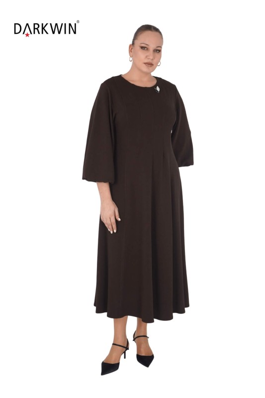 B3817 DARKWIN ELBİSE KAHVE - Thumbnail