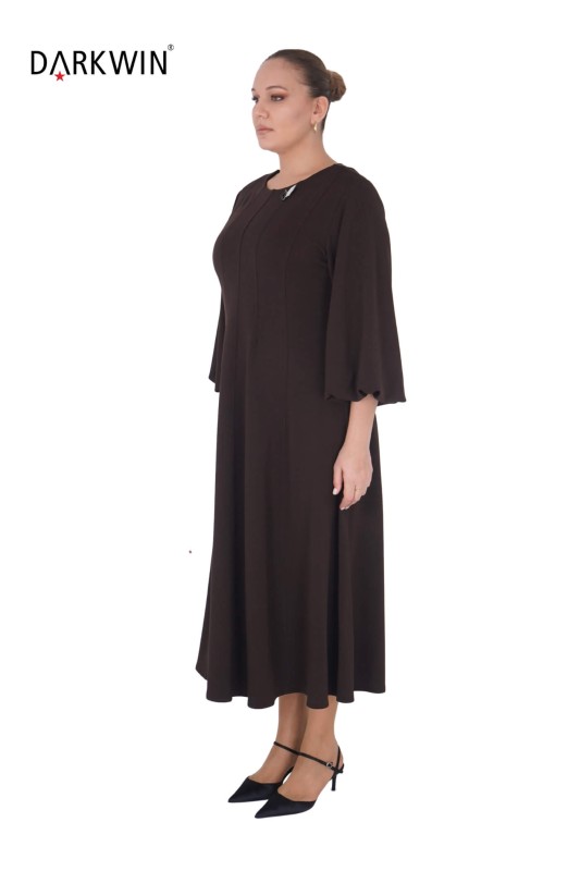 B3817 DARKWIN ELBİSE KAHVE - Thumbnail