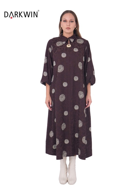 DARKWIN - B3826 DARKWIN ELBİSE KAHVE